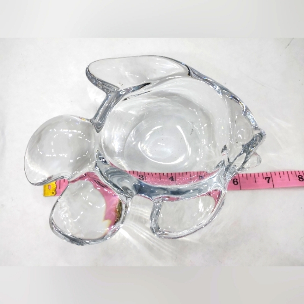Vintage Crystal Fish Art Ash Tray Pipe Holder Candy Trinket Dish